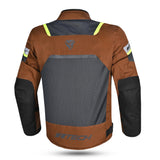 R-TECH SPIRAL MESH Moto Casacos Marrom Cinza Amarelo Fluo- Imagem traseira da ja Casacos