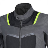 R-TECH SPIRAL MESH Moto Casacos Preto Antracite Amarelo Fluorescente - Imagem frontal superior da Casacos