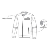 R-TECH STREET RIDER Moto Couro Casacos Marrón - Imagem vetorial 5 de Casacos