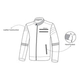 R-TECH STREET RIDER Moto Couro Casacos Marrón - Imagem vetorial 5 de Casacos