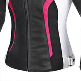 R-TECH TOM RIDER Moto Senhora Casacos Preto Branco Fúcsia - Imagem central frontal da Casacos