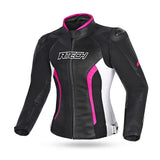 R-TECH TOM RIDER Motorcycle Ladies Jackets Black White Fuchsia