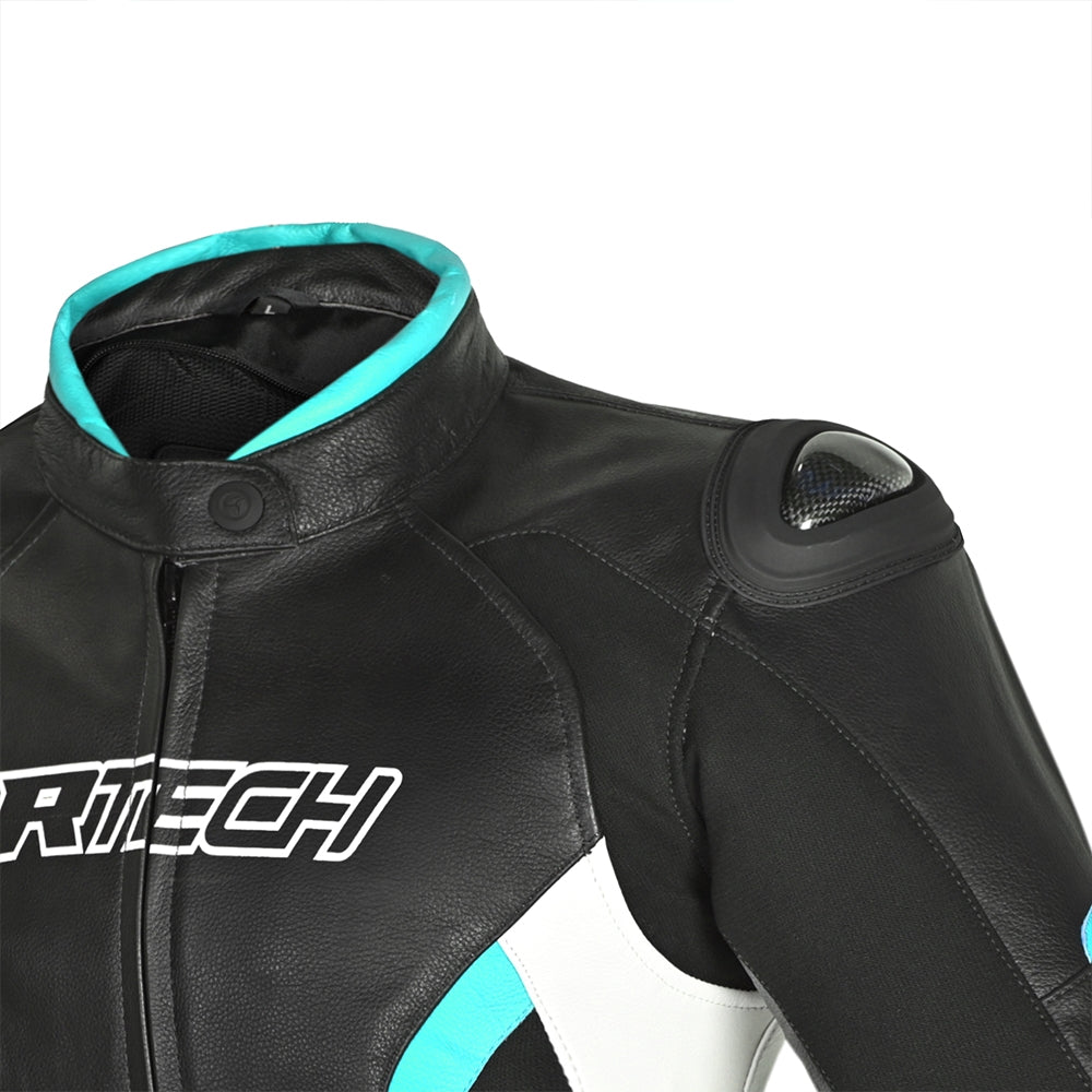 R-TECH TOM RIDER Women's Motorcycle Jackets Black White Turquoise – 3 – Maximomoto PT