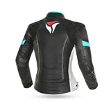 R-TECH TOM RIDER Moto Senhora Casacos Preto Branco Turquesa - Imagem traseira da ja Casacos