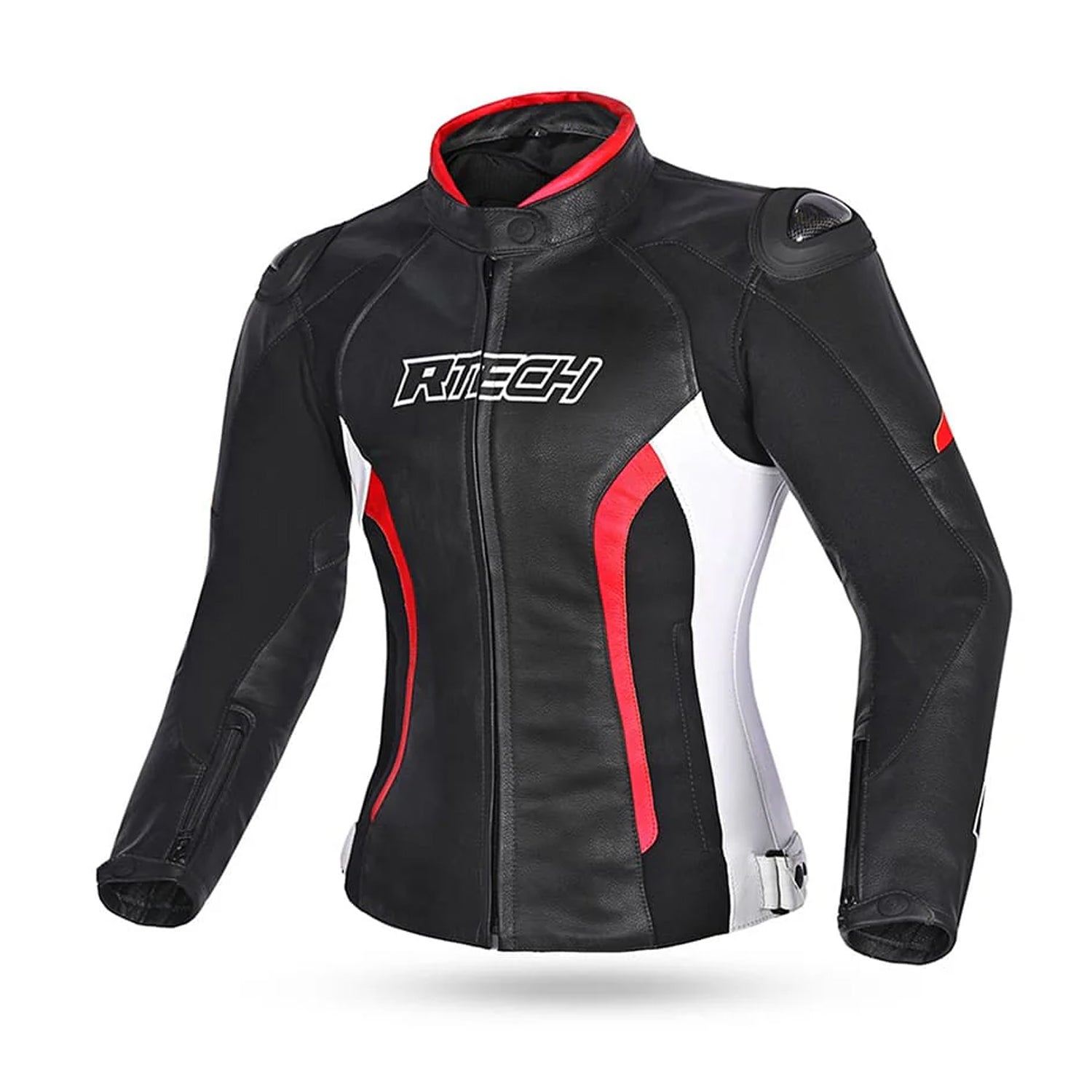R-TECH TOM RIDER Women's Motorcycle Jackets Black White Red – 1 – Maximomoto PT