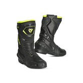 R-TECH TORNADO 2.0 Moto Couro Botas Preto Cinza Amarelo - Imagem dupla de botas