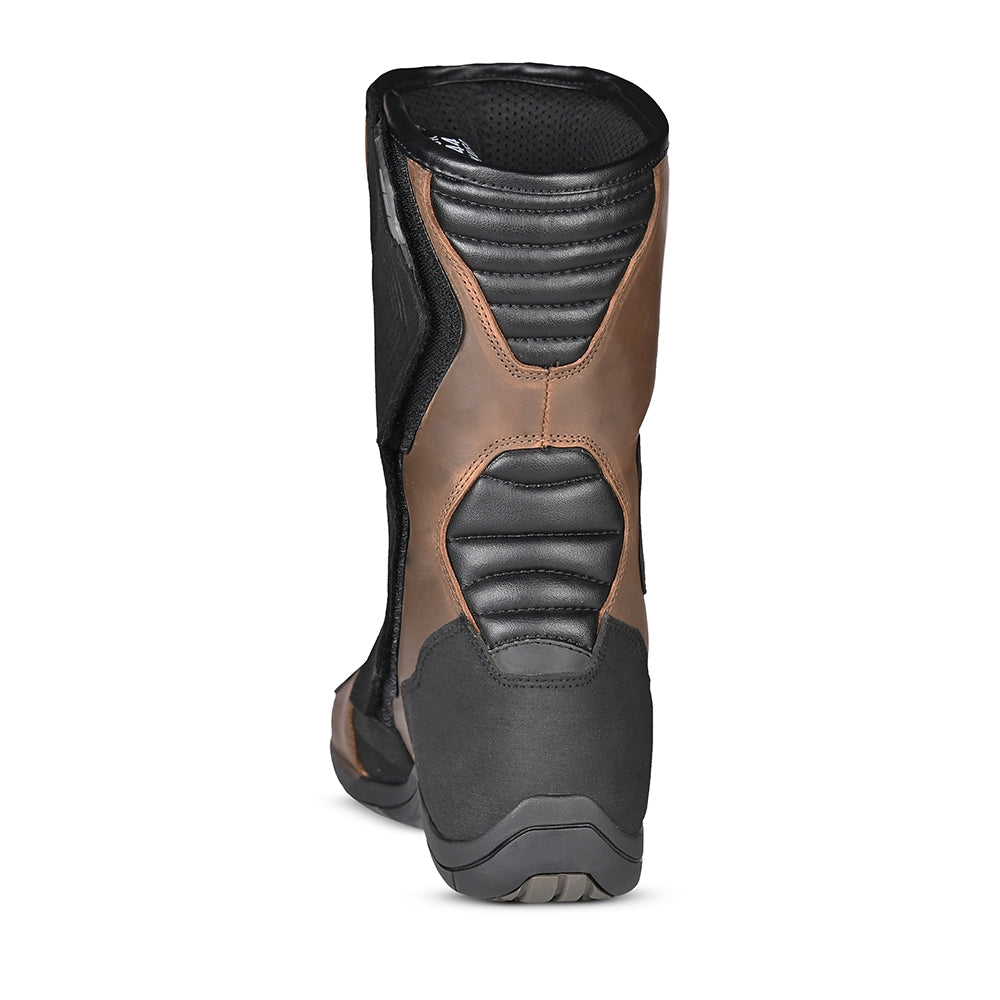 R-TECH TROJAN LUNAR Moto Couro Botas Marróm - Imagem do verso de Boots
