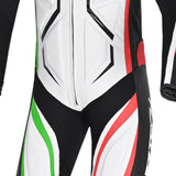 R-Tech Mono 1 Pc Defender Gp Moto Fatos Branco Preto Vermelho Verde - Imagem central do traje de frente.