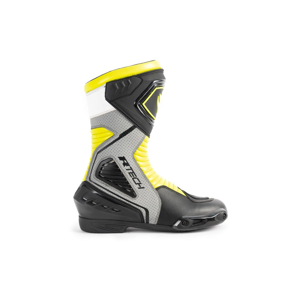 R-Tech Performer Motorcycle Leather Men's Boots Black Fluorescent Yellow – 4 – Maximomoto PT