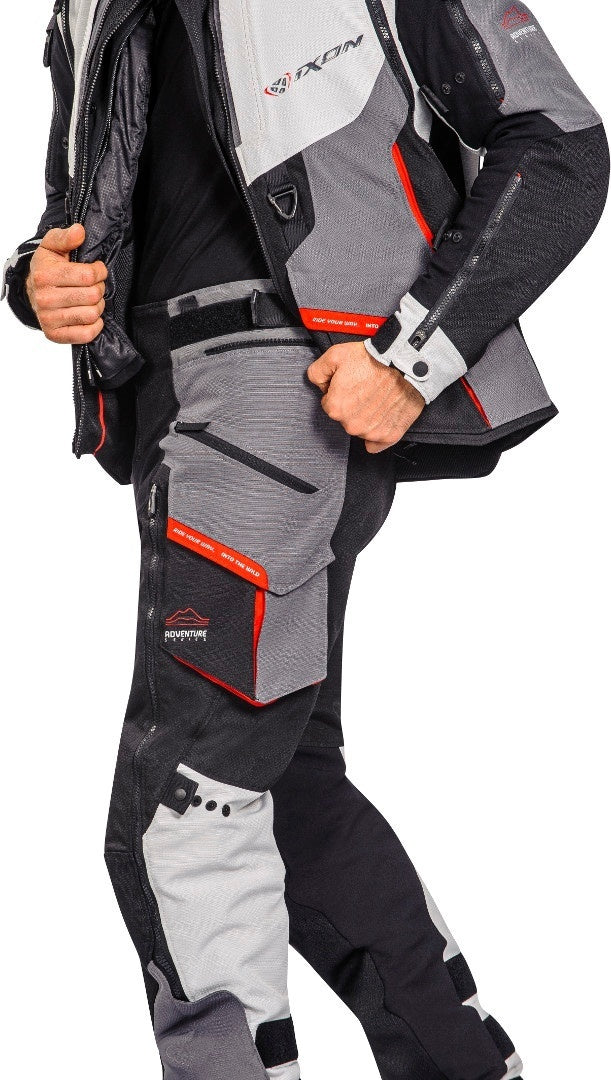 IXON RAGNAR PT PANTALONES TEXTILES MOTO MEN NEGRO GRIS ROJO – 5 – Maximomoto PT