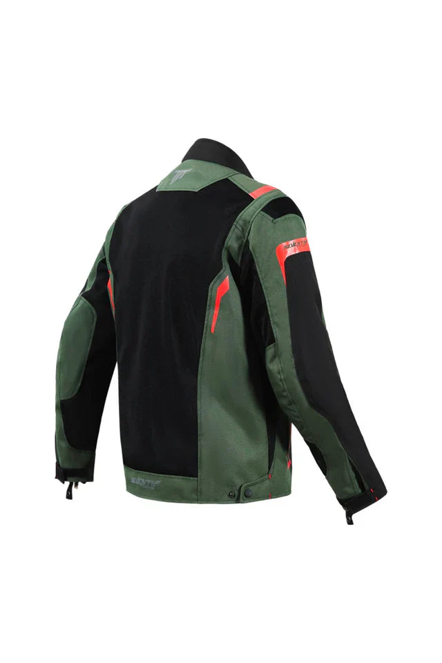 SEVENTY SD-JT66 Men's Motorcycle Jackets Black Green Red – 3 – Maximomoto PT