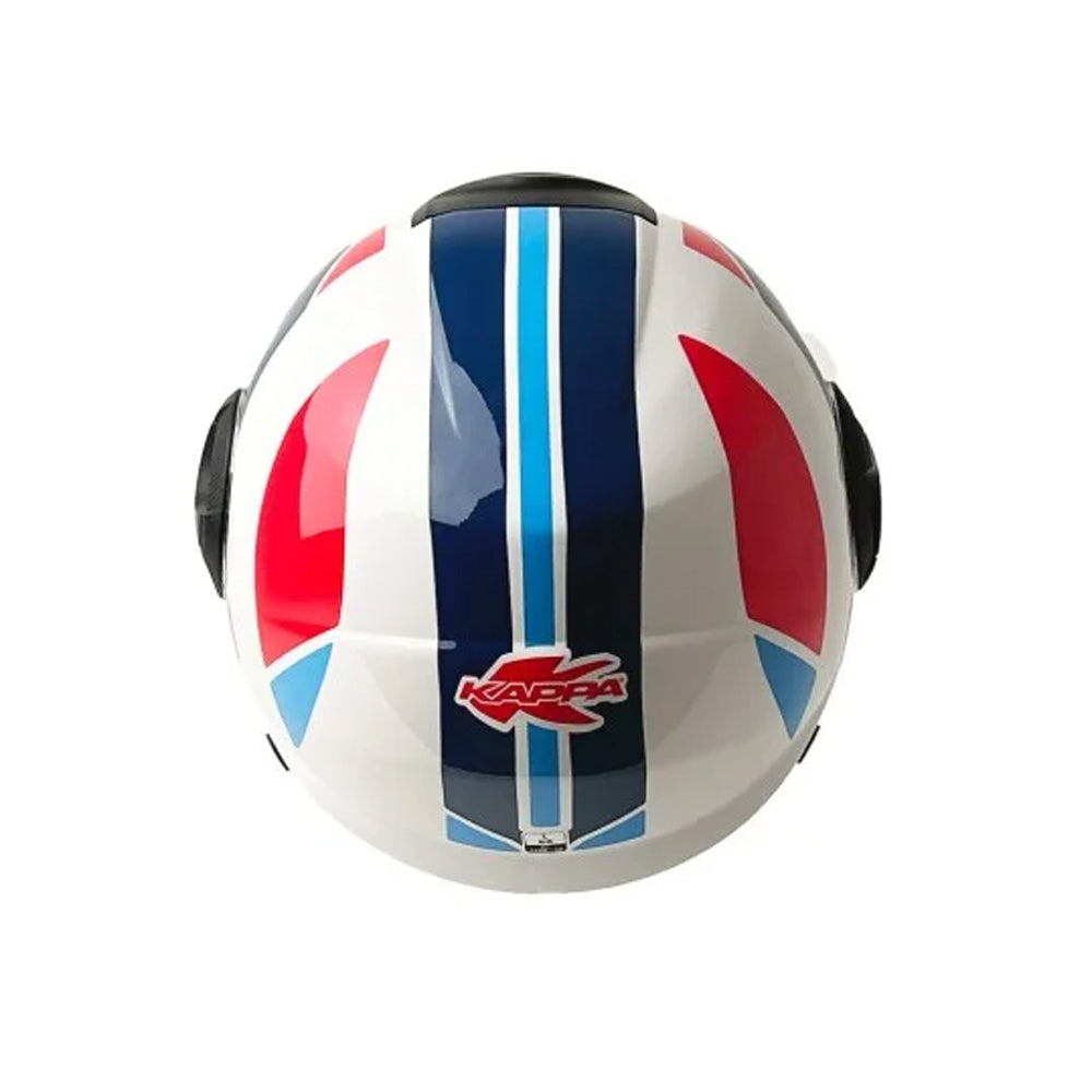 Kappa KV 37R Estilo JATO MOTOCICLETA CAPACETE Branco Brilhante Azul Vermelho