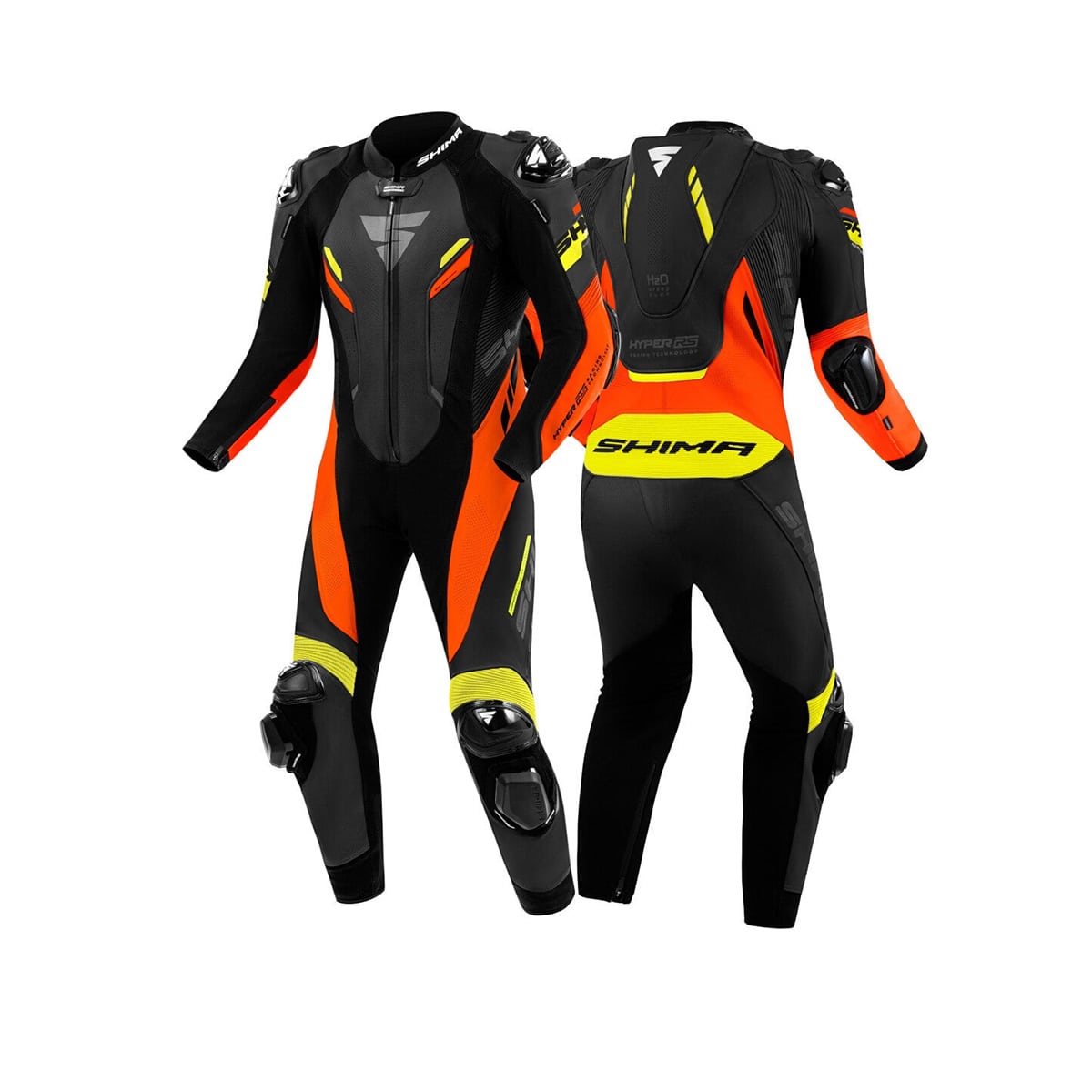 SHIMA HYPER RS 1 PC Moto Fatos Preto Vermelho Amarelo