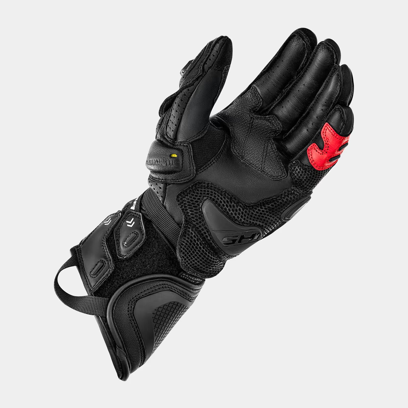 SHIMA RS-3 MEN'S MOTORCYCLE GUANTES NEGRO ROJO – 3 – Maximomoto PT