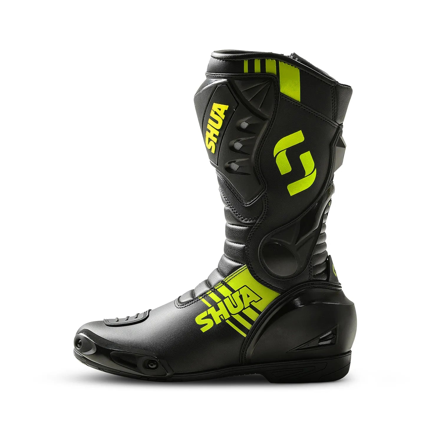 SHUA SUPER TECH Botas De Moto Couro Preto Amarillo Fluor – 3 – Maximomoto PT