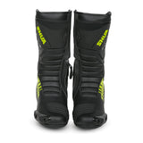 SHUA SUPER TECH Botas De Moto Couro Preto Amarillo Fluor
