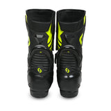 SHUA SUPER TECH Botas De Moto Couro Preto Amarillo Fluor