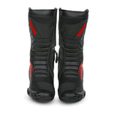 SHUA SUPER TECH Motorcycle Boots, Black and Red Leather
