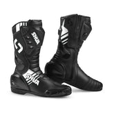 SHUA SUPER TECH BOTAS DE MOTO COURO PRETO BRANCO – Maximomoto PT