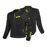 SHUA GRAVITY MESH 2.0 HOMEM CASACOS DE MOTO PRETO AMARILLO FLOU