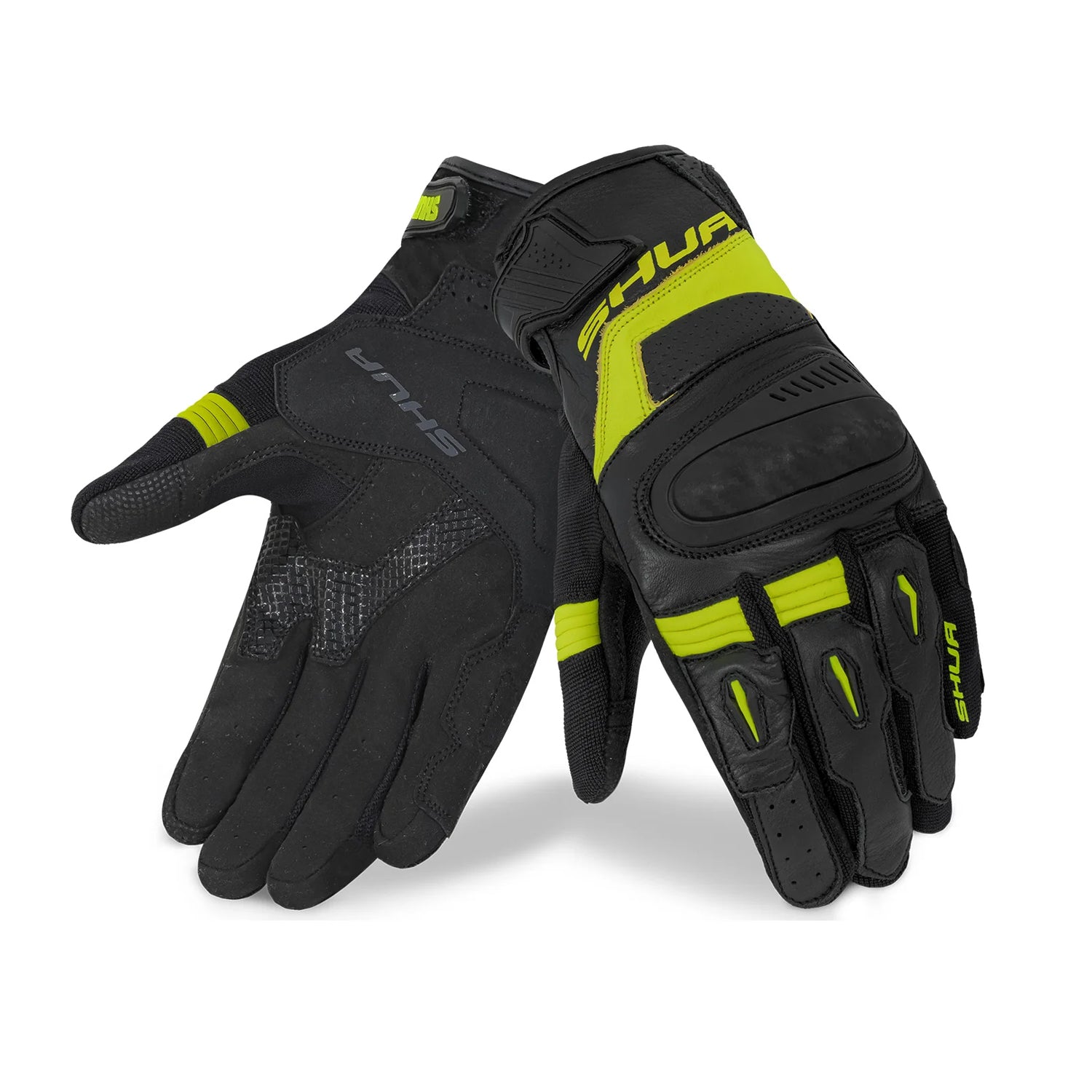 SHUA PROTON Moto Textil Luvas Preto Fluo Amarelo – 1 – Maximomoto PT