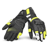 SHUA RANGER PRO Luvas De Moto Corrida Homem Preto Blanco Amarillo