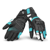 SHUA RANGER PRO Moto Senhora Luvas Preto Branco Turquise – Maximomoto PT
