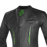 SHUA 2PC INFINITY Moto Homem Fatos Preto Verde - Imagem da parte superior das costas do terno