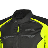 SHUA IMMORTAL Moto Cascos Preto Fluorescente Amarelo - Imagem frontal superior da Casacos