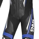 SHUA INFINITY 1 PC Moto Homem Fatos Preto Azul - Imagem central do traje de frente.