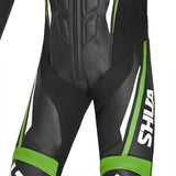 SHUA INFINITY 1 PC Moto Homem Fatos Preto Verde - Imagem central do traje de frente.