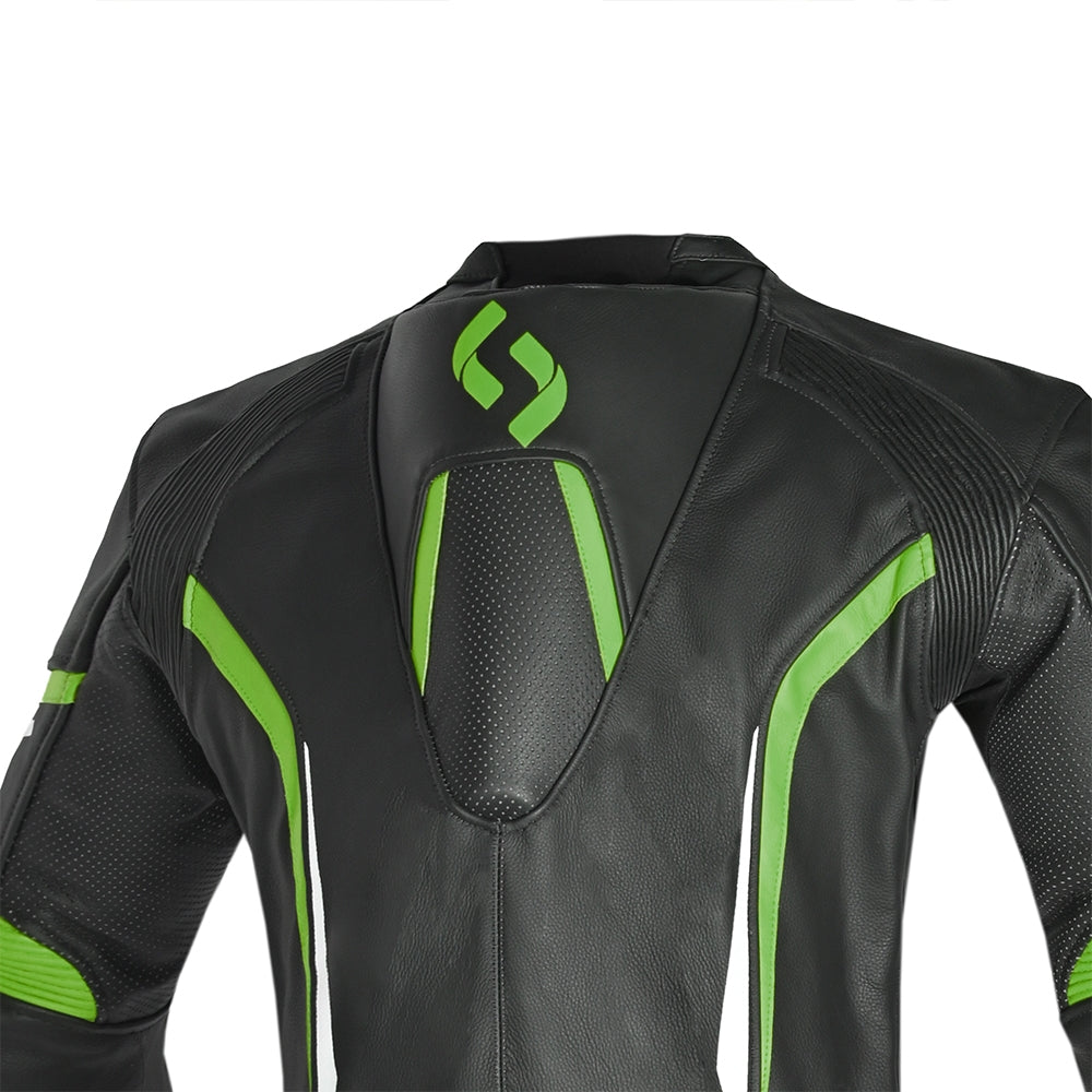 SHUA INFINITY 1 PC Moto Homem Fatos Preto Verde - Imagem da parte superior das costas do terno