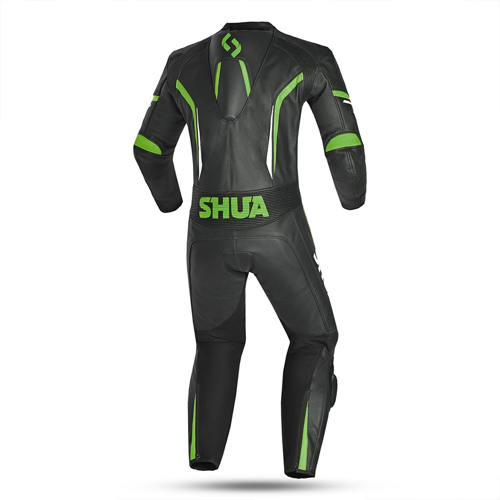 SHUA INFINITY 1 PC Moto Homem Fatos Preto Verde - Imagem traseira do terno