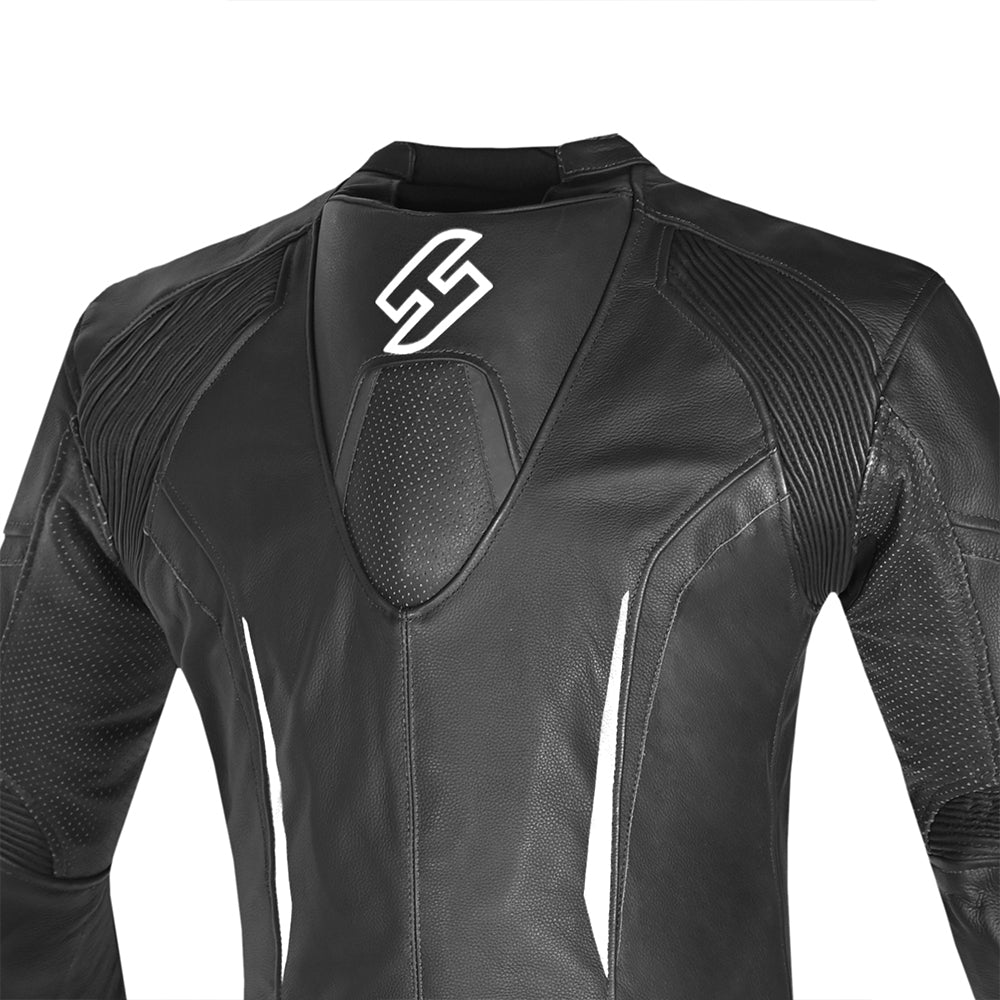 SHUA INFINITY 2PC Moto Homem Fatos Preto Branco - Imagem da parte superior das costas do terno