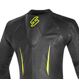 SHUA INFINITY 2 PC Moto Homem Fatos Preto Amarelo - Imagem da parte superior das costas do terno