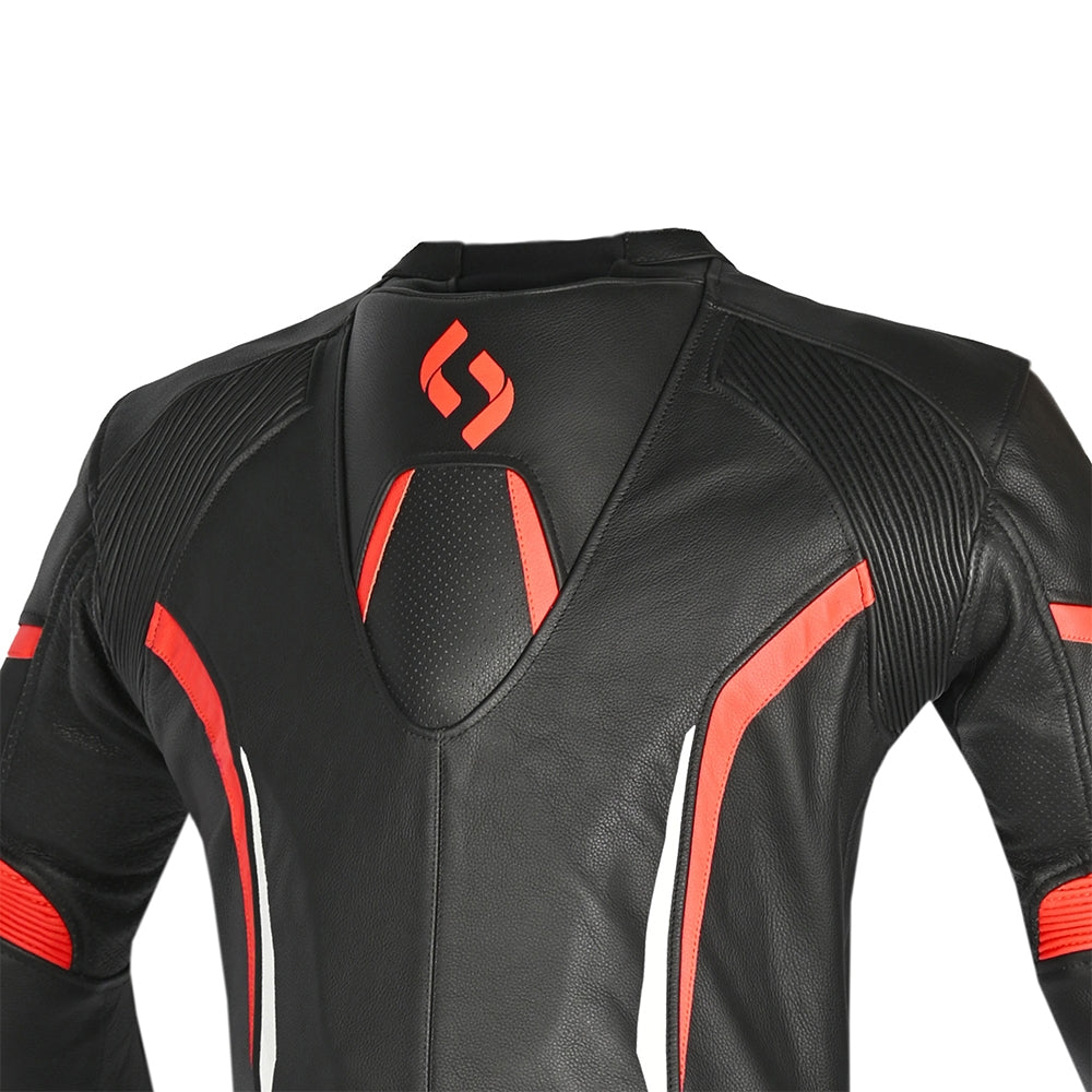 SHUA INFINITY 2 PC Moto Homem Fatos Preto Vermelho - Imagem da parte superior das costas do terno