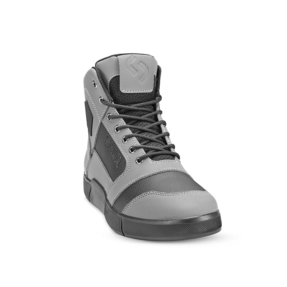SHUA SHIFT STIVALI Moto Couro Botas Cinza - Imagem frontal da Boots