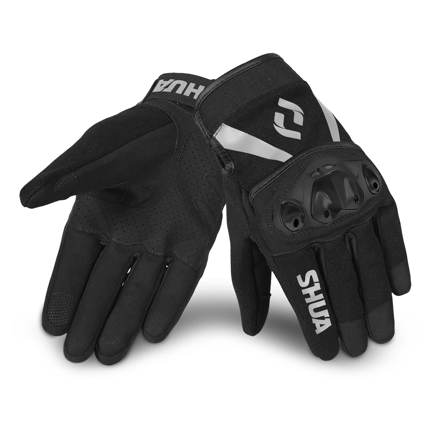 SHUA SHOT Motorcycle Textile Short Gloves Black Gray – 1 – Maximomoto PT