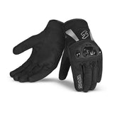 SHUA SHOT Moto Textil Curto Luvas Preto Cinza - Imagem dupla de luvas