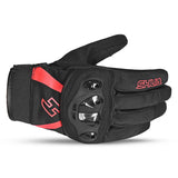 SHUA SHOT Luvas De Moto Senhora Curta Textil Preto Vermelho