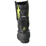 SHUA SUPER TECH Motorcycle Leather Boots Black Yellow Fluorescent