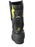 SHUA SUPER TECH Moto Couro Botas Pretas Amarelas Fluorescentes - Imagem do verso de Boots
