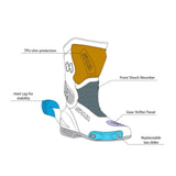 SHUA SUPER TECH Moto Couro Botas Pretas Amarelas Fluorescentes - Imagem vetorial 1 de botas