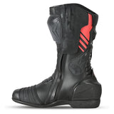 SHUA SUPER TECH Botas De Moto Couro Preto Vermelho