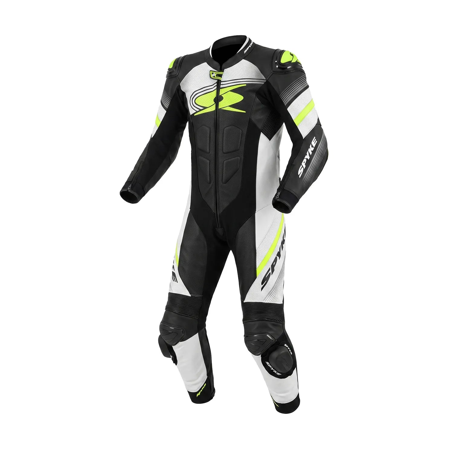 SPYKE ESTORIL 1PC FATOS DE MOTO PRETO BRANCO AMARELO FLUO – 1 – Maximomoto PT