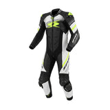 SPYKE ESTORIL 1PC FATOS DE MOTO PRETO BRANCO AMARELO FLUO