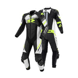SPYKE ESTORIL 1PC FATOS DE MOTO PRETO BRANCO AMARELO FLUO
