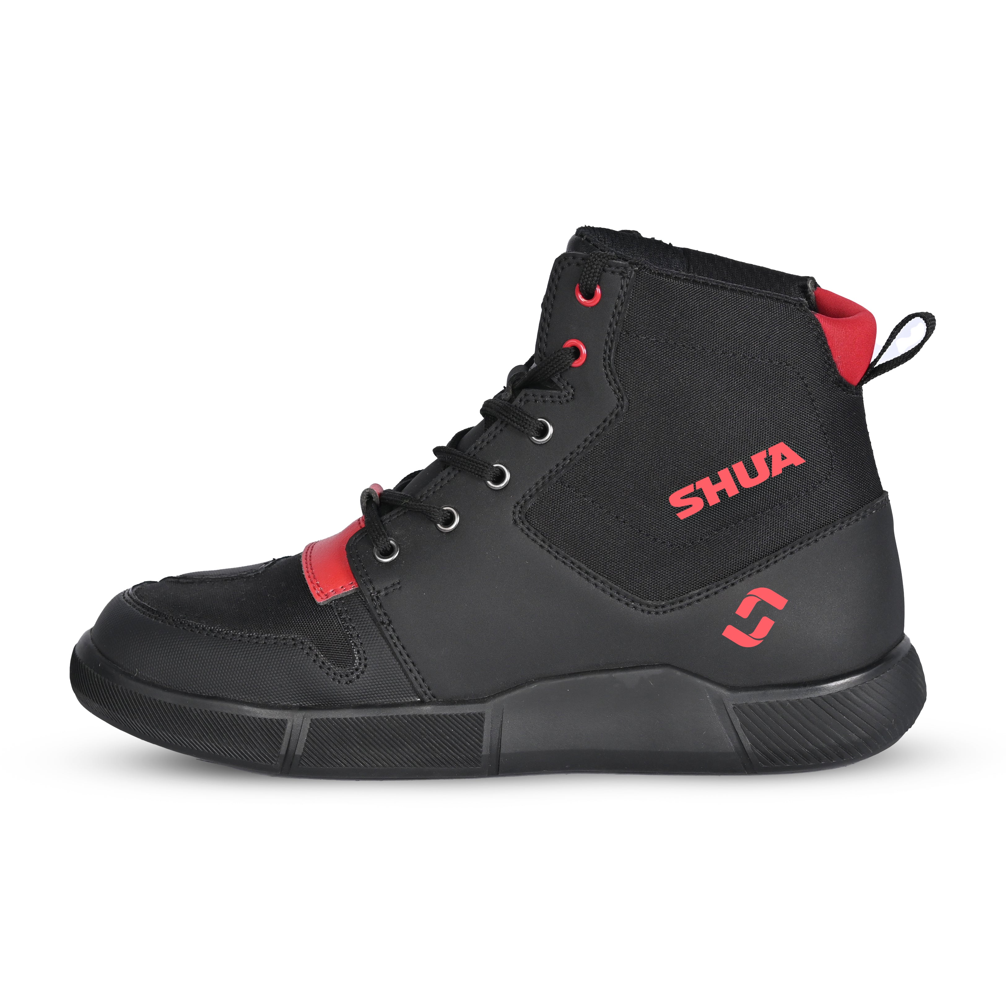SHUA ODDIN Moto Urbano Botas Preto Vermelho