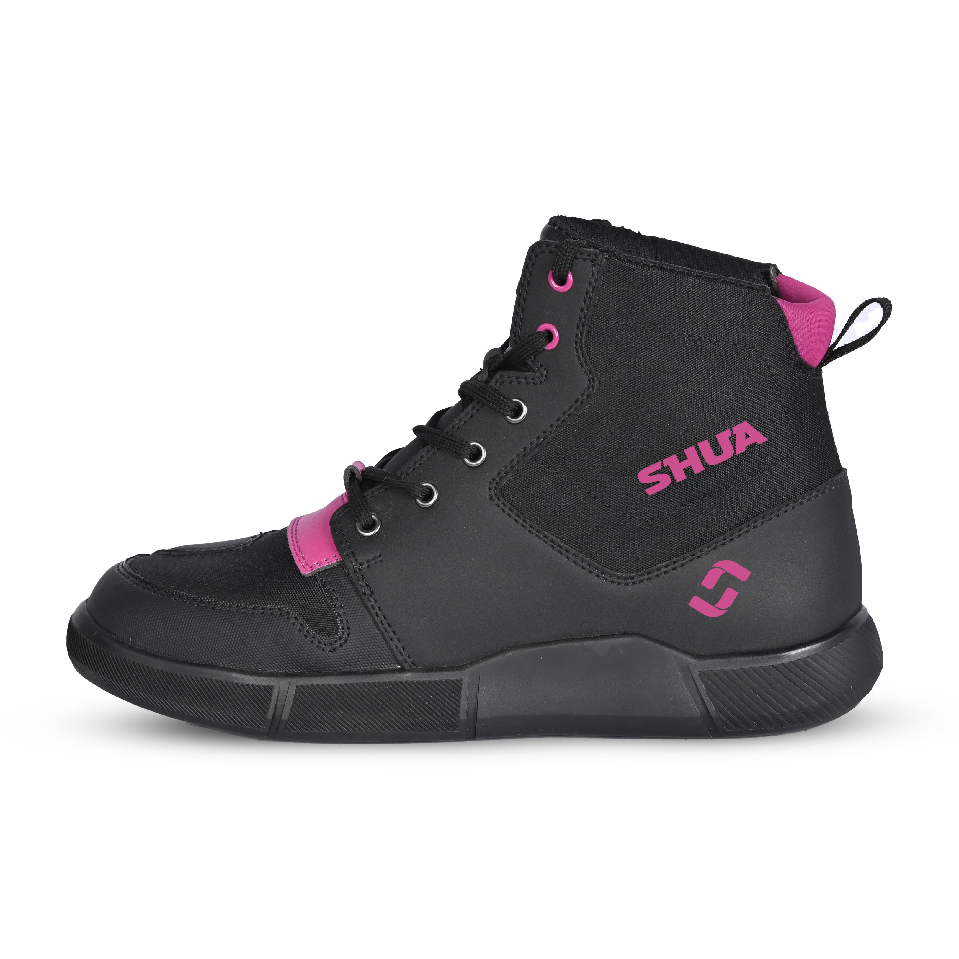 SHUA ODDIN Moto Urbano Senhora Botas Preto Fúcsia