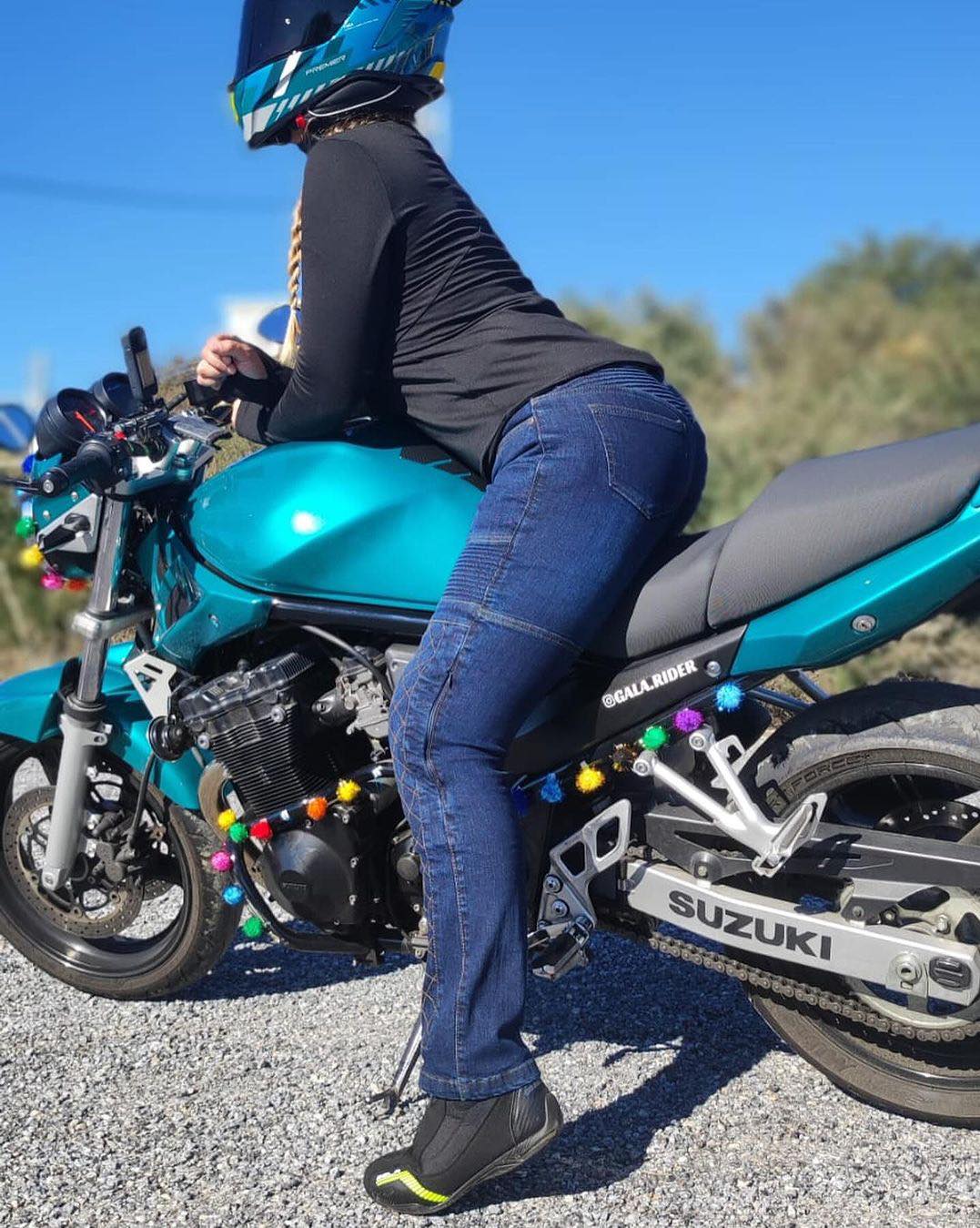 BELA GANGA STREET Moto Calças Senhora Azul